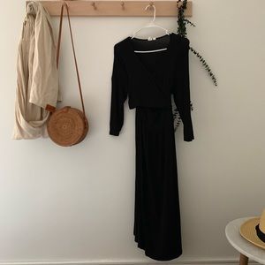 Black maternity wrap dress